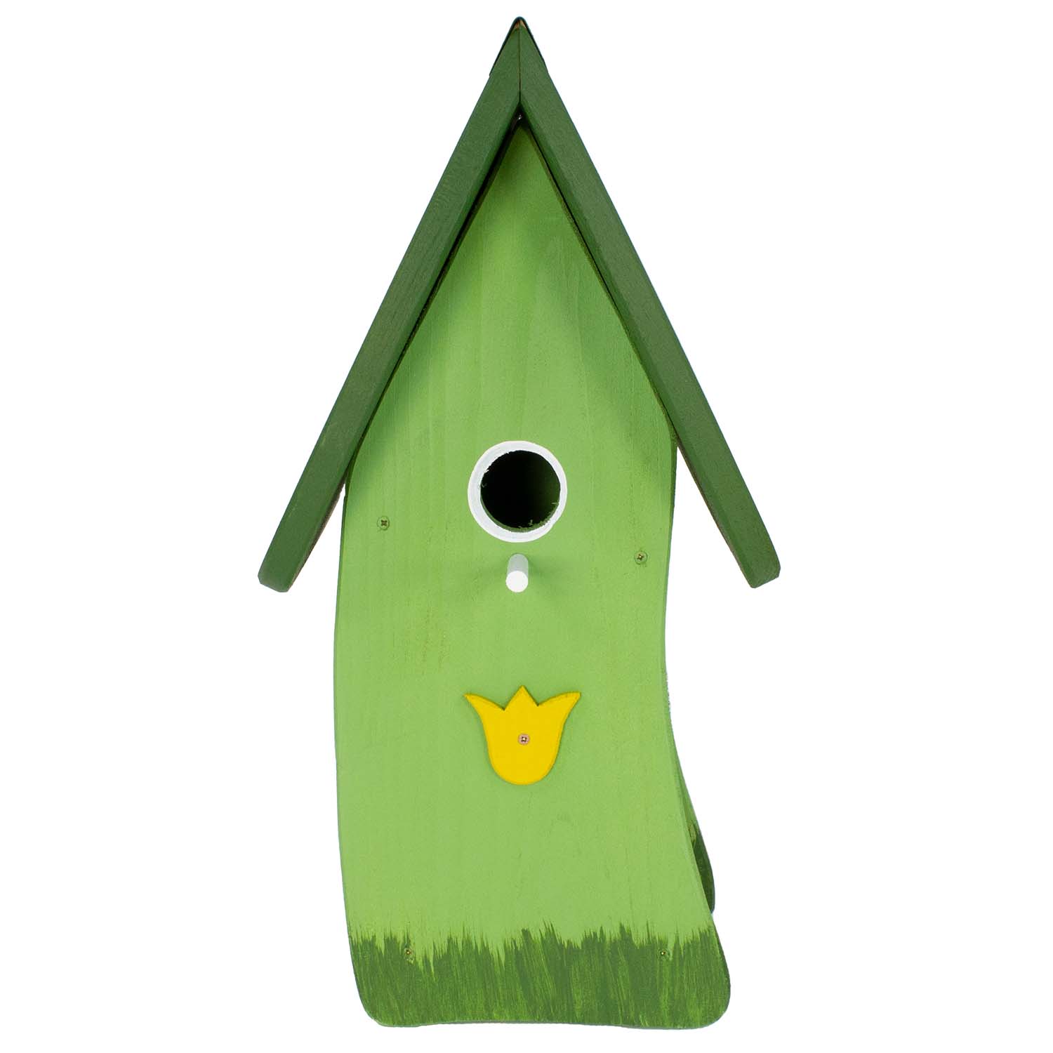 Vogelvilla Nistkasten grün mit Tulpe