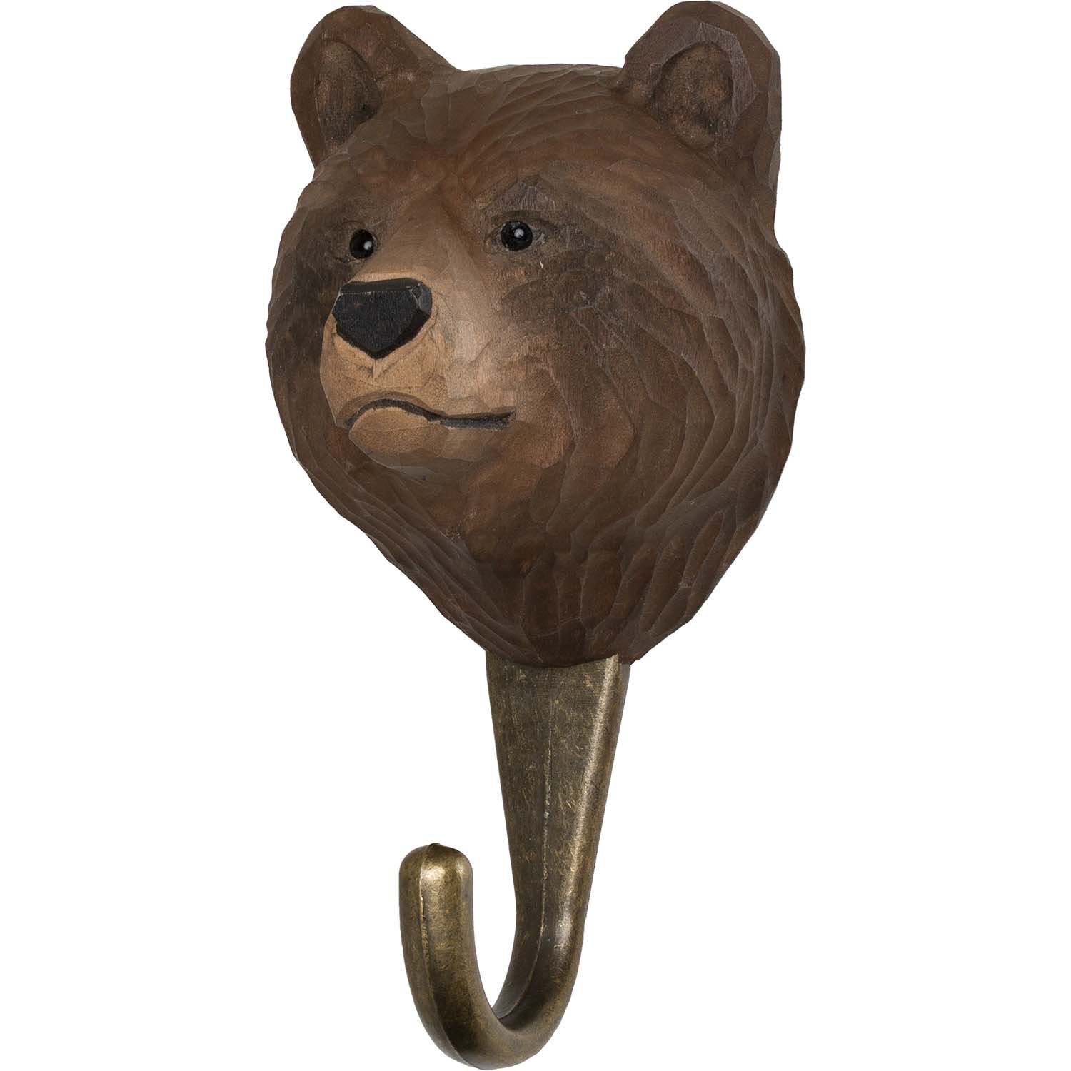Wildlife Garden Haken Braunbär handgeschnitzt
