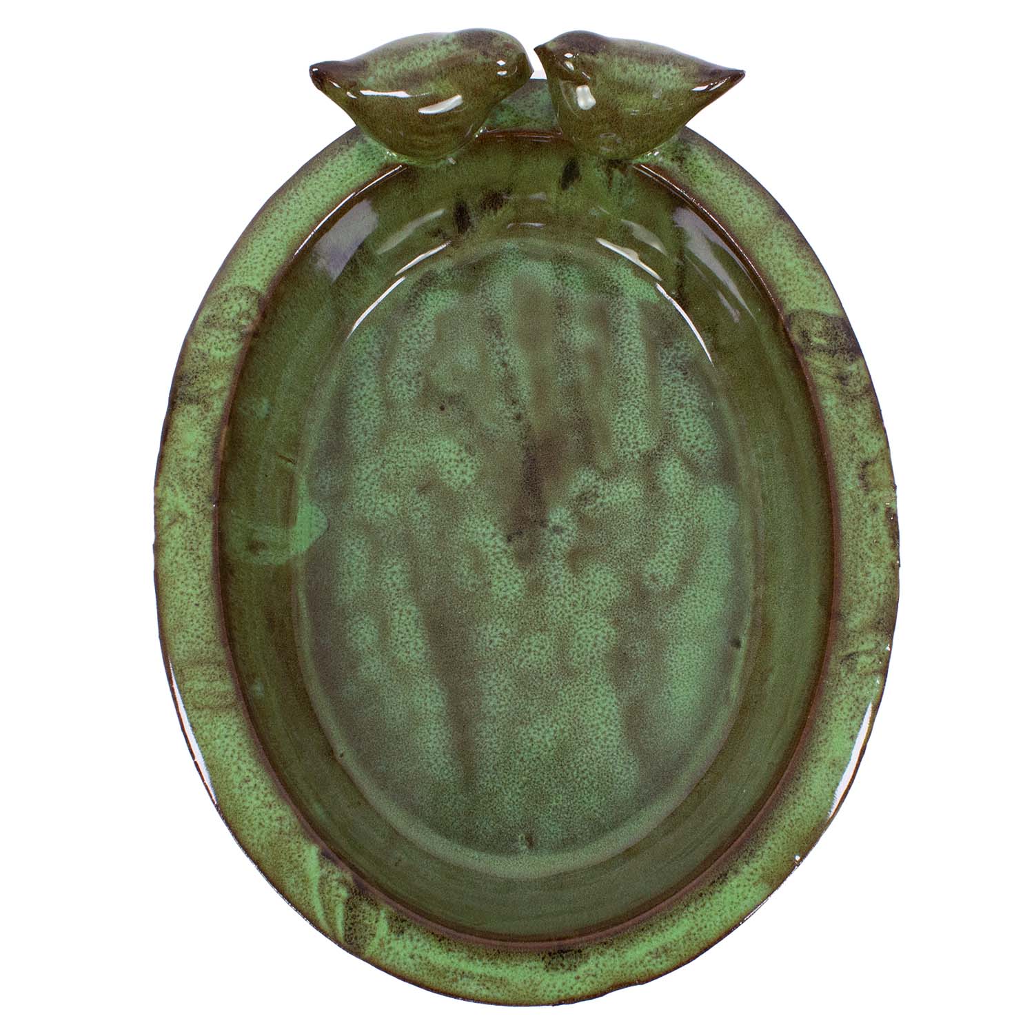 Vogeltränke Keramik oval grün Esschert Design