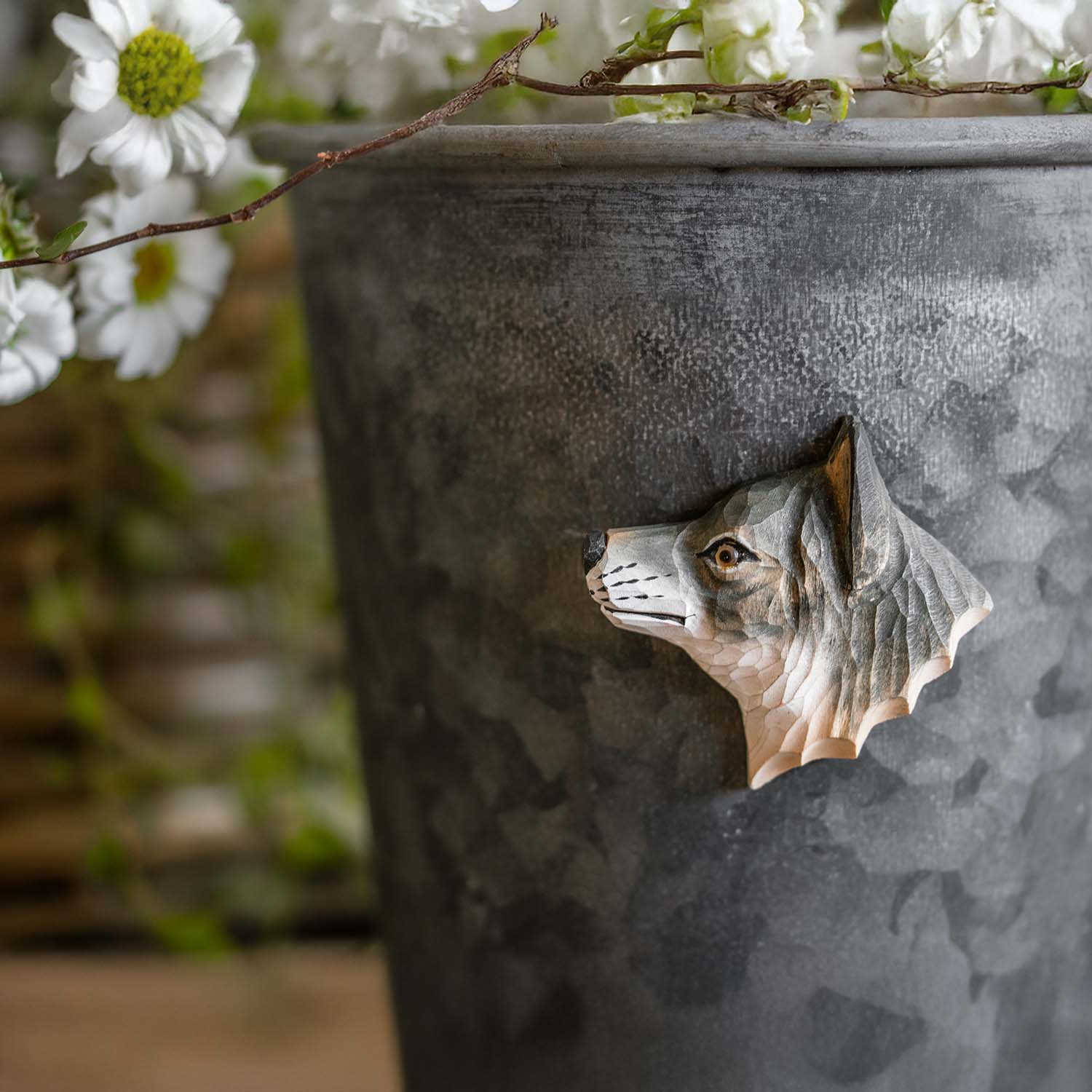 Magnet Wolf handgeschnitzt