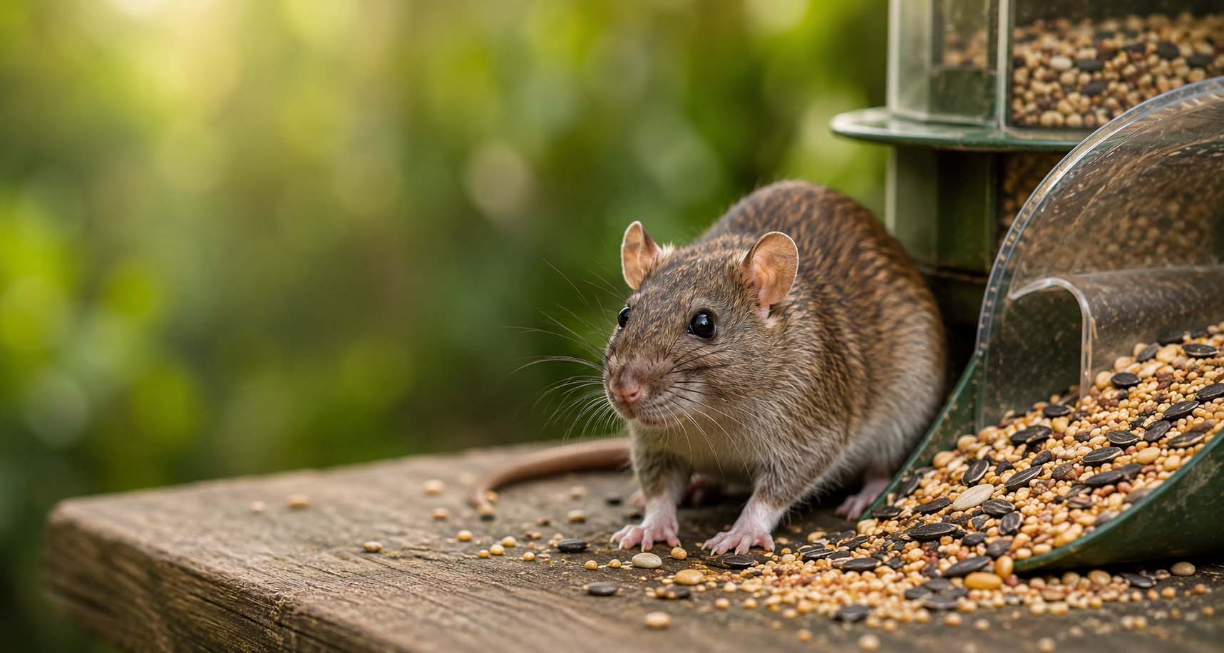 Ratten am Vogelfutter