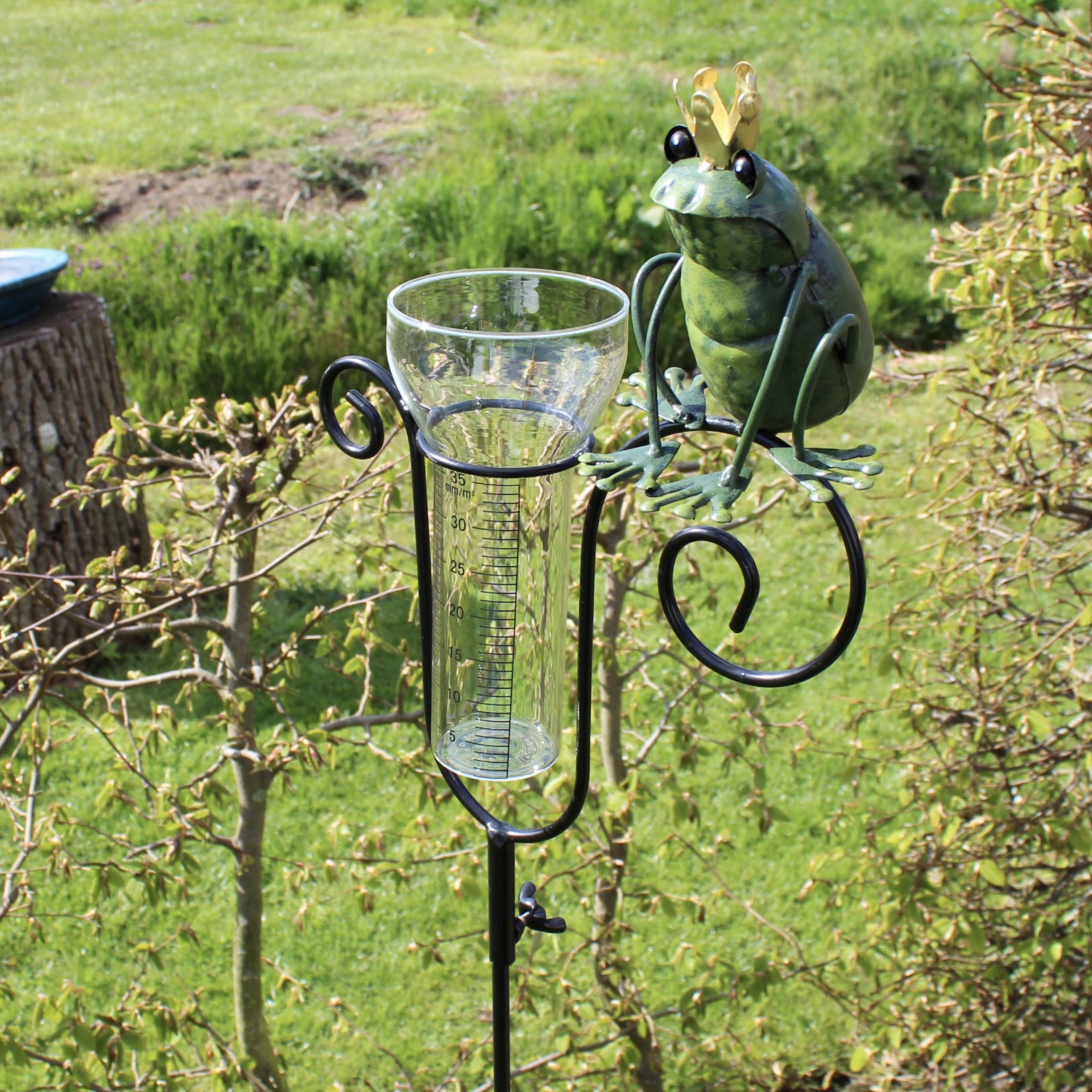 Regenmesser Froschkönig Gartenstecker