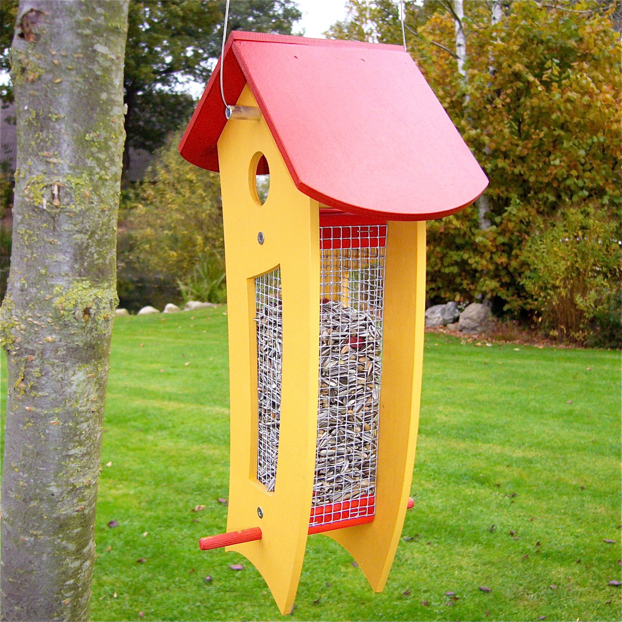 Futterspender gelb - Futtersilo für loses Vogelfutter