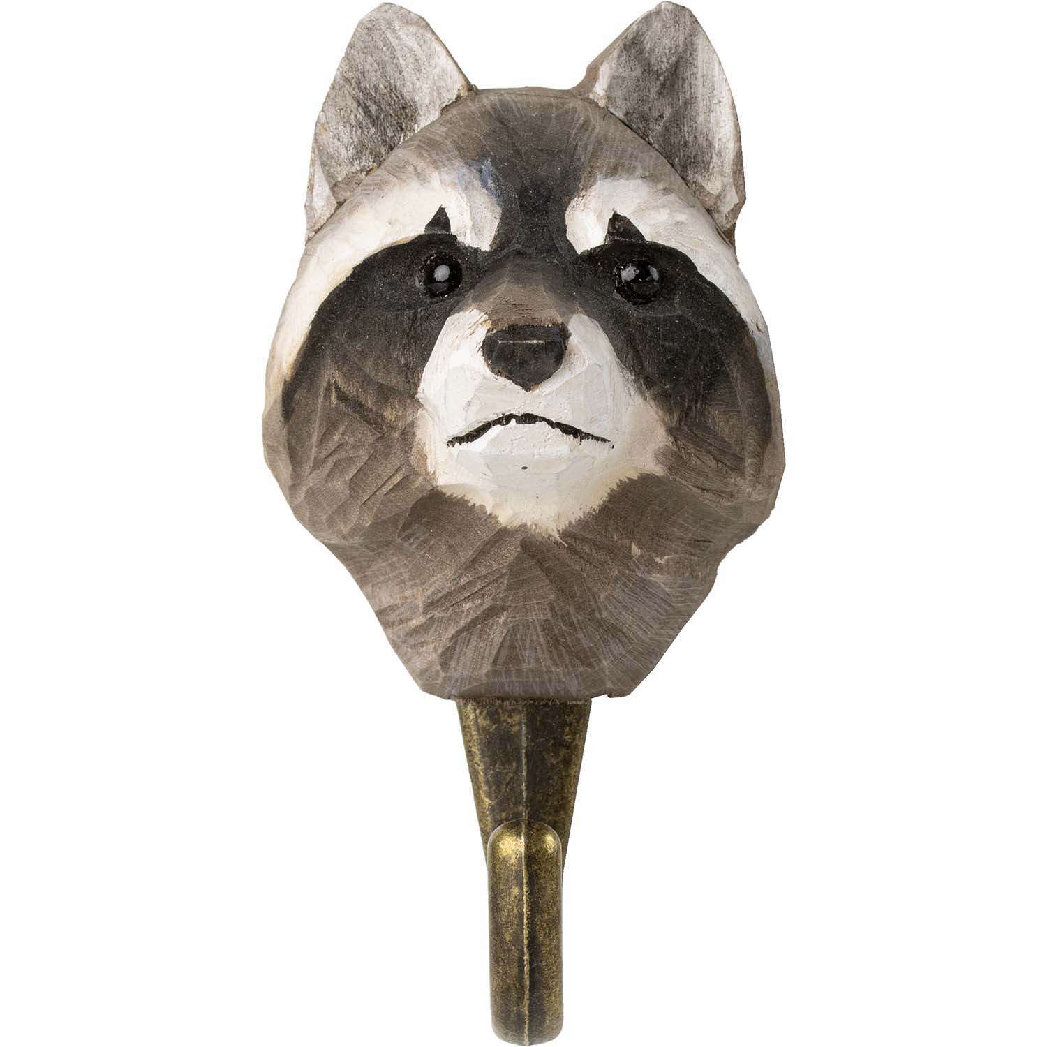 Wildlife Garden Haken Waschbär handgeschnitzt