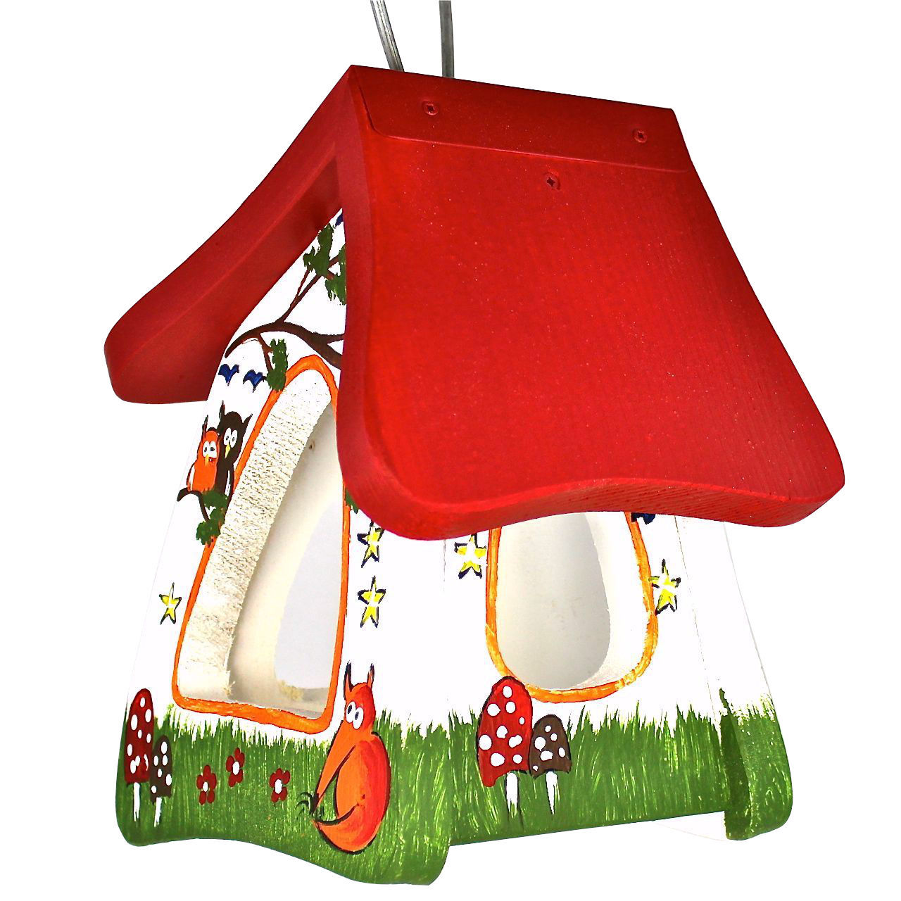 Vogelvilla Futterhaus Tiere des Waldes weiß