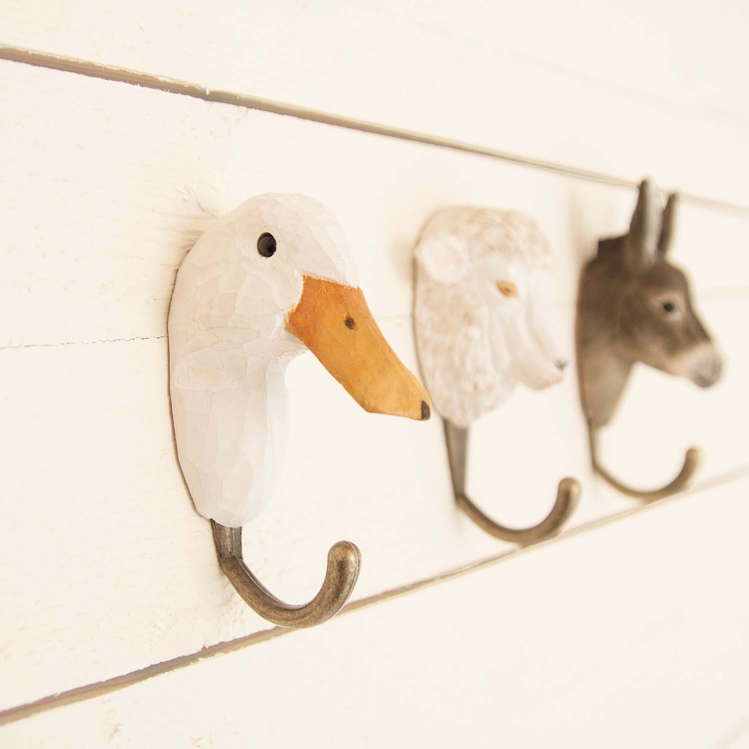 Wildlife Garden Haken Ente handgeschnitzt