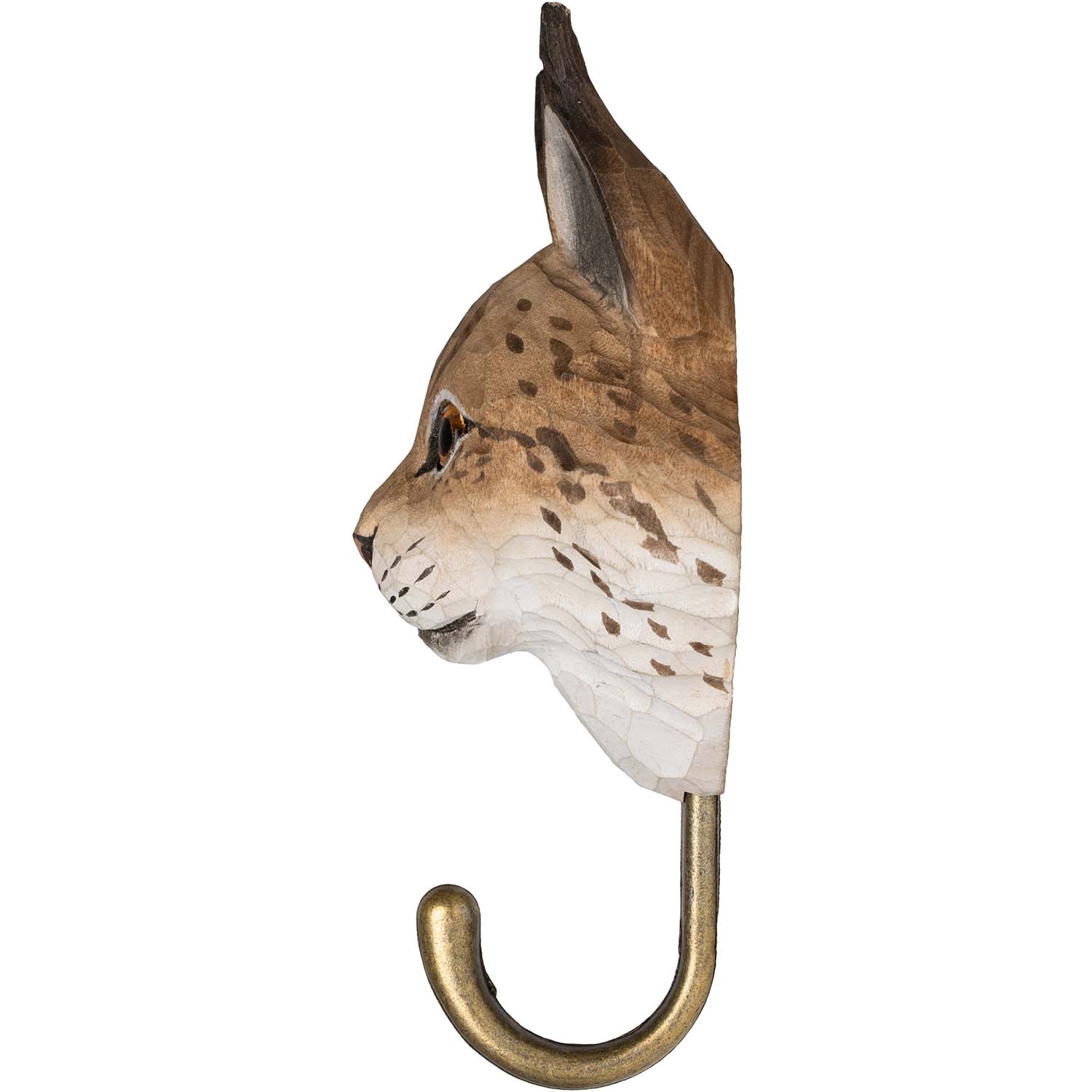 Wildlife Garden Haken Luchs handgeschnitzt