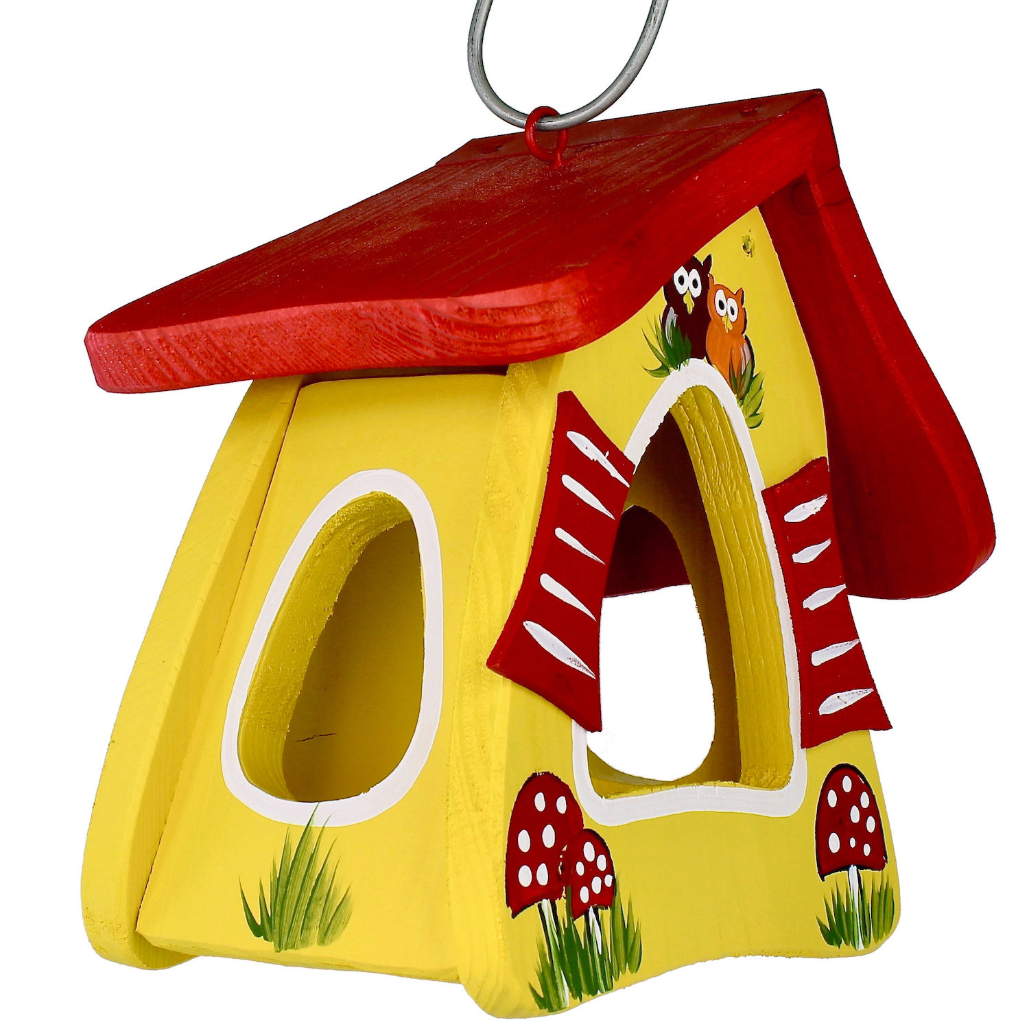 Vogelvilla Futterhaus Eulen gelb