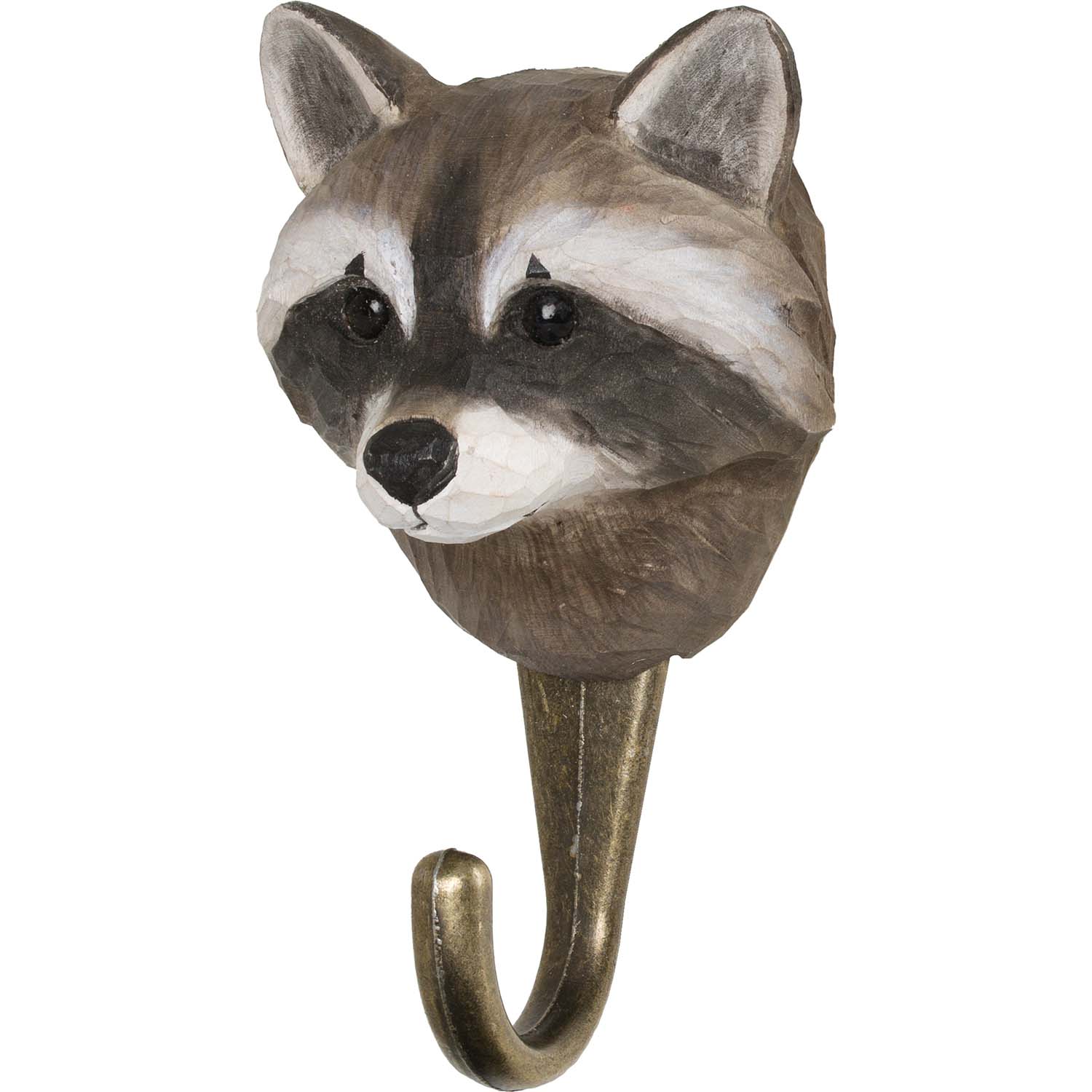 Wildlife Garden Haken Waschbär handgeschnitzt