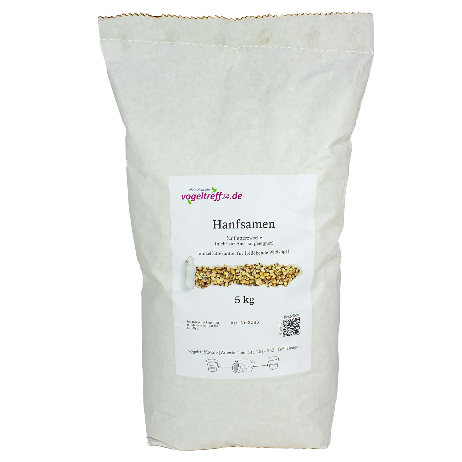 Hanfsamen 5 kg für Futterzwecke