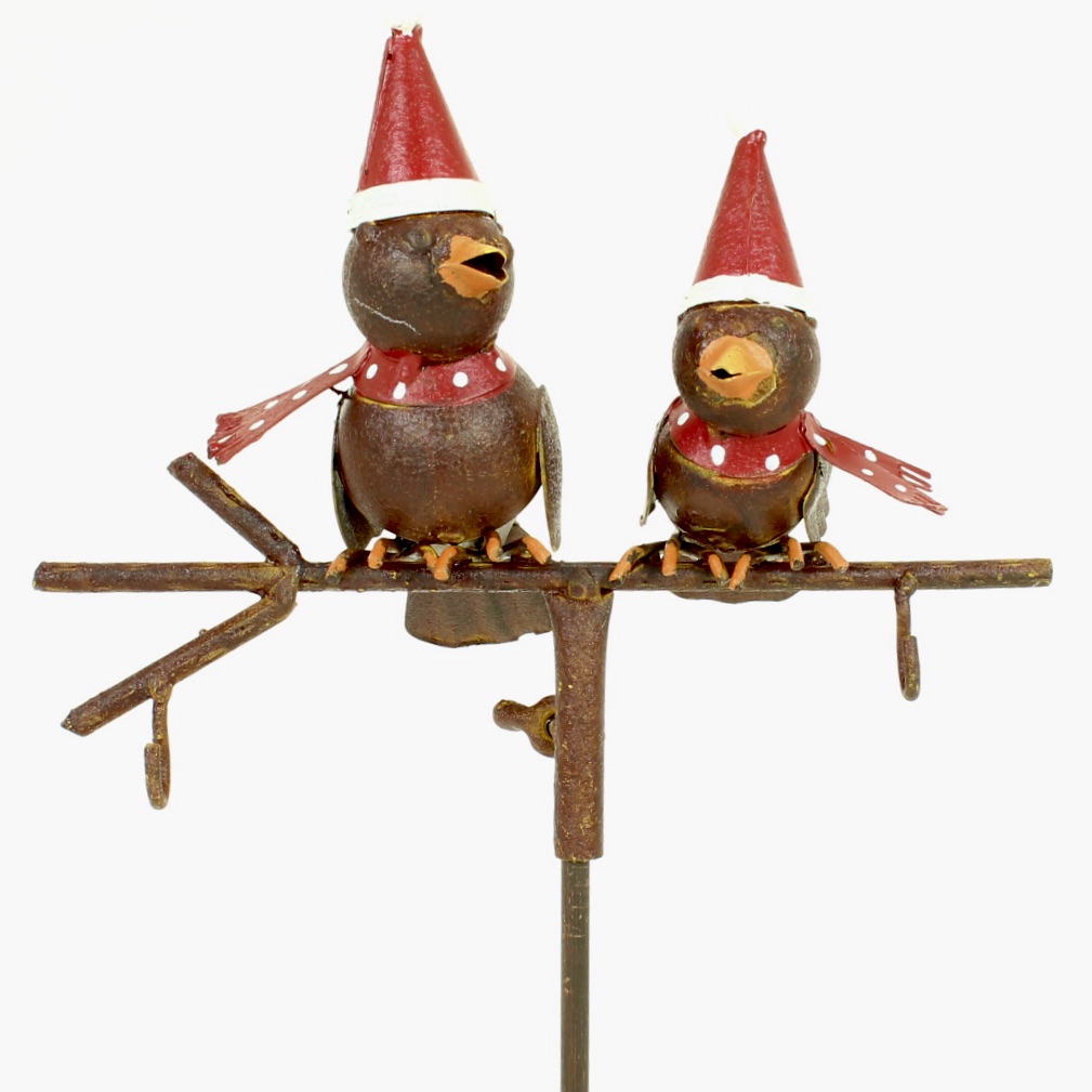 Vögel auf Stab - Gartenstecker für Meisenknödel