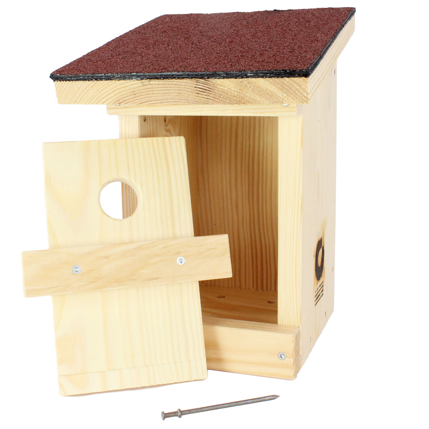 Vogelnistkasten 32 mm, Fichte/Kiefer, Dach mit Teerpappe