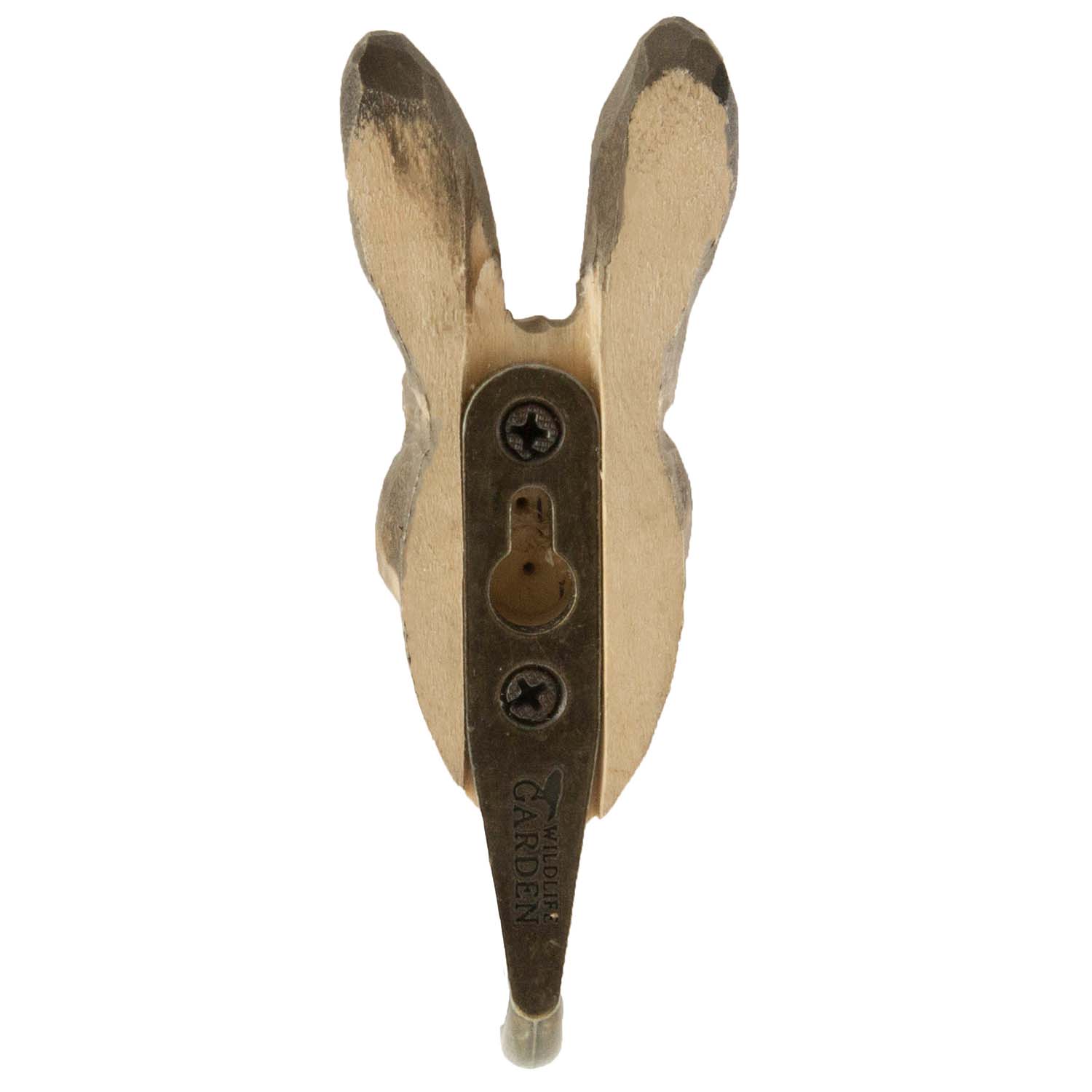 Wildlife Garden Haken Schneehase Kaninchen handgeschnitzt