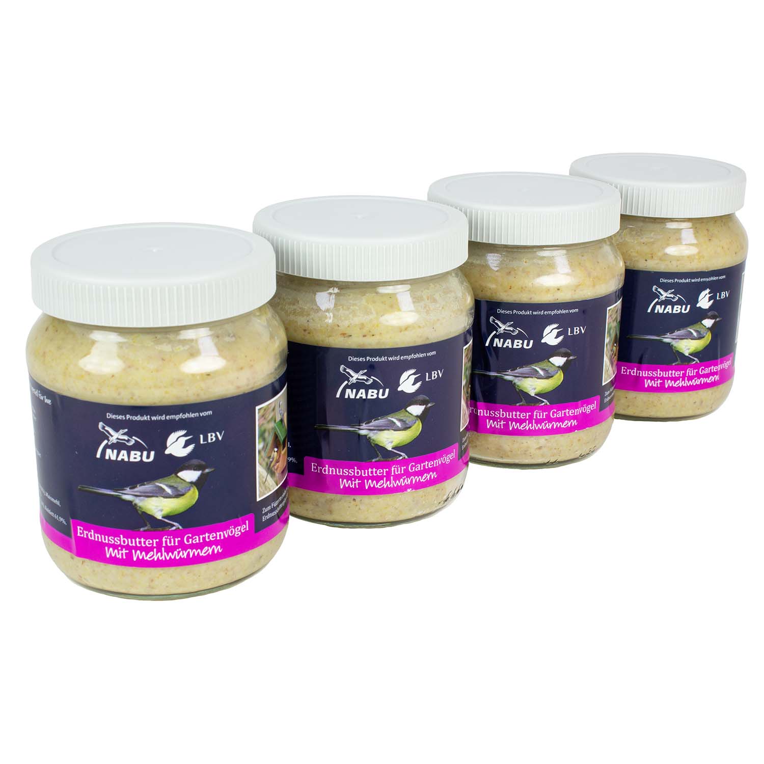 SPARPAKET 4 x 330g Gläser Erdnussbutter mit Mehlwürmern