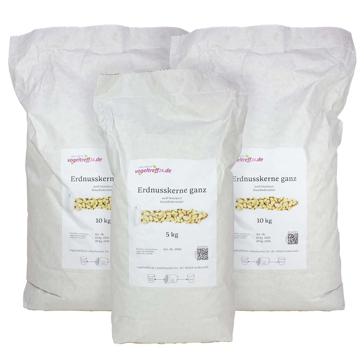 Erdnusskerne ganz 25 kg, weiß blanchiert