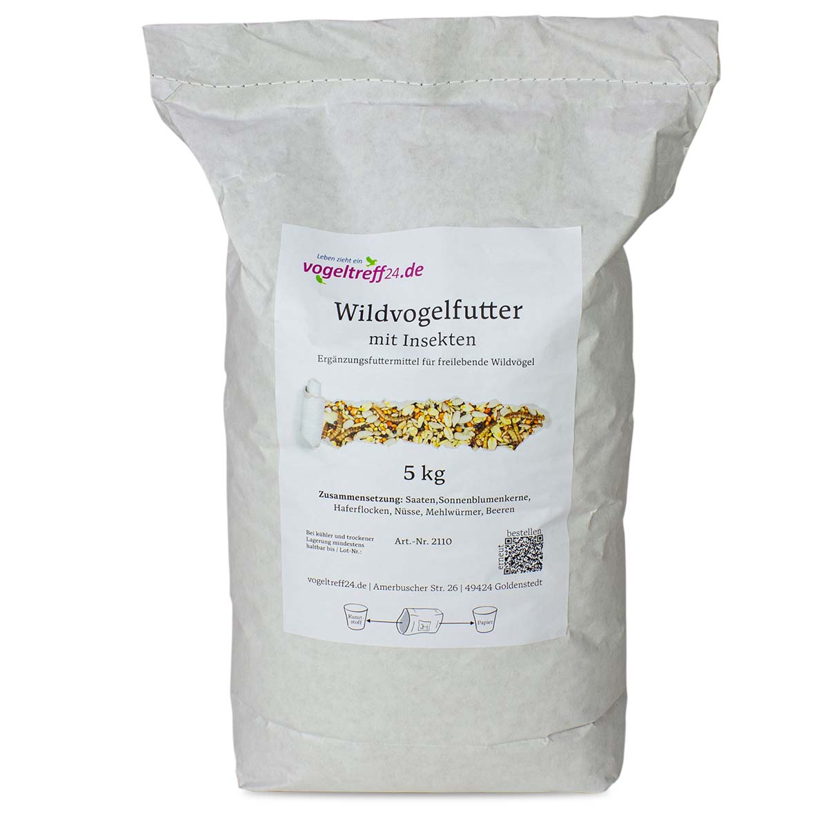 Wildvogelfutter mit Insekten 5 kg