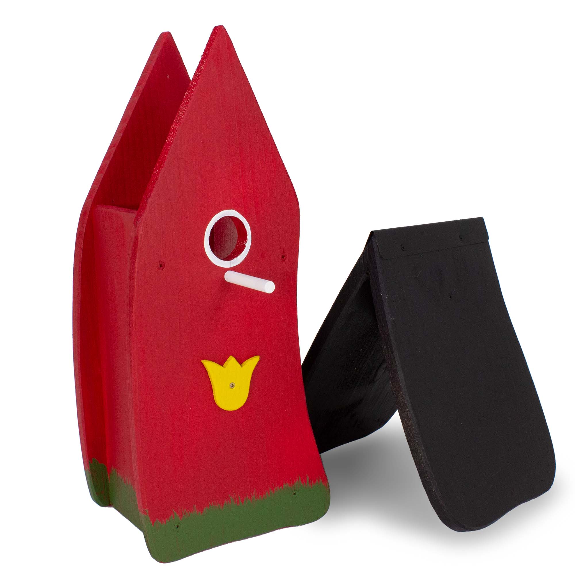 Vogelvilla Nistkasten rot mit Tulpe