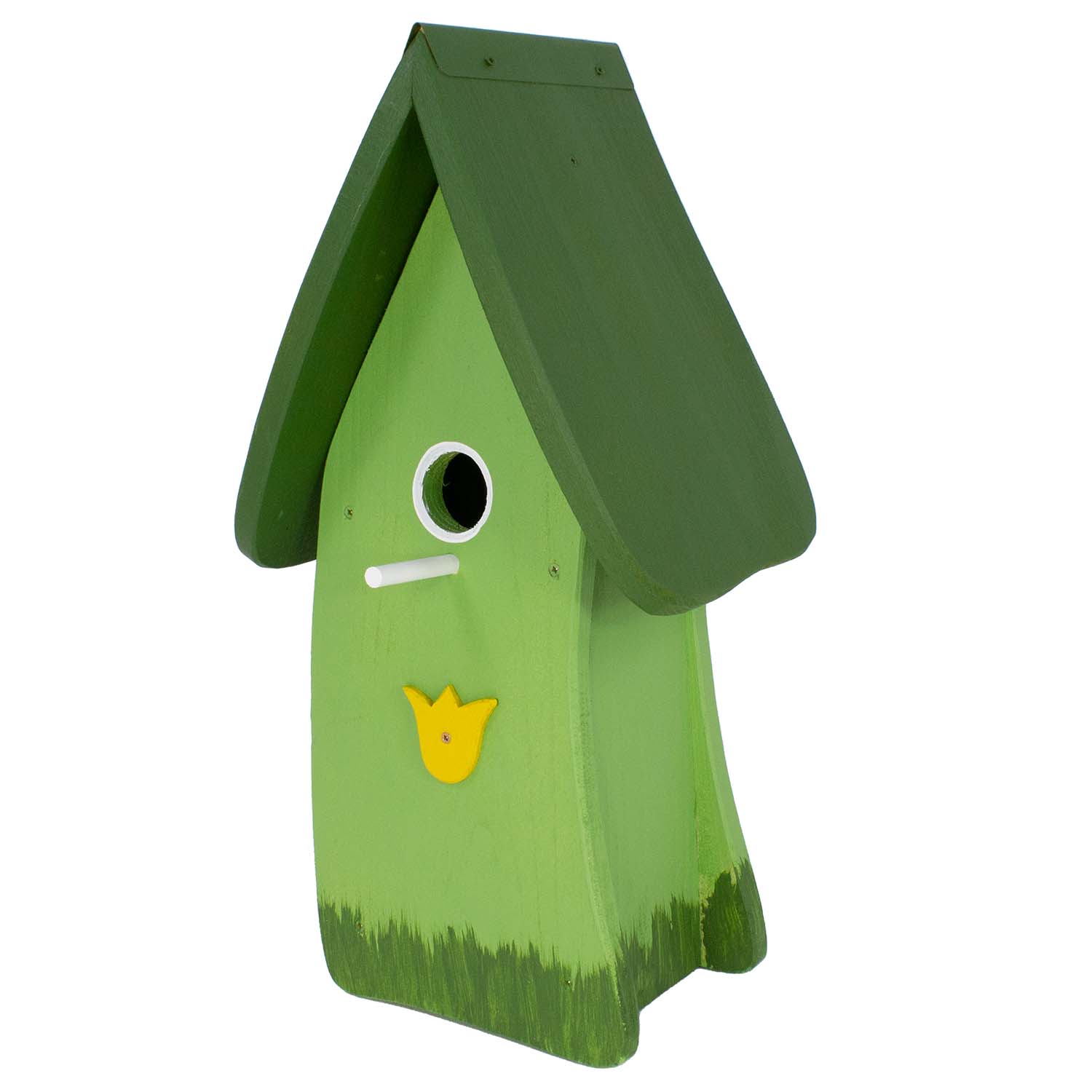 Vogelvilla Nistkasten grün mit Tulpe